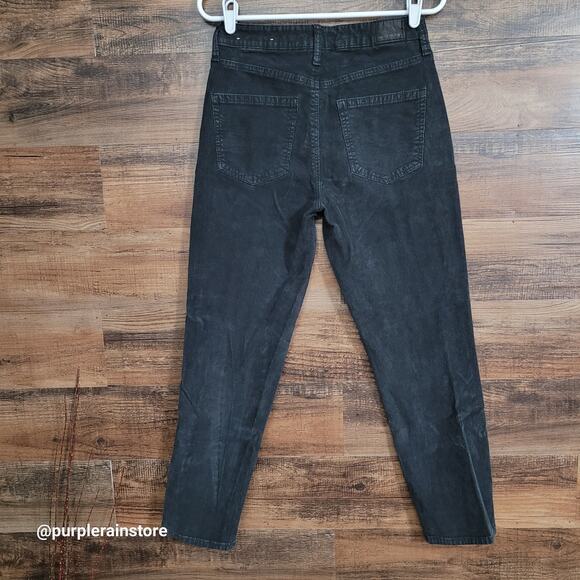 American Eagle Corduroy Mom Jeans 6 R Super Stretch Gray Preppy Minimalist - Picture 2 of 11